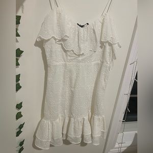 Zara Ruffle White Dress